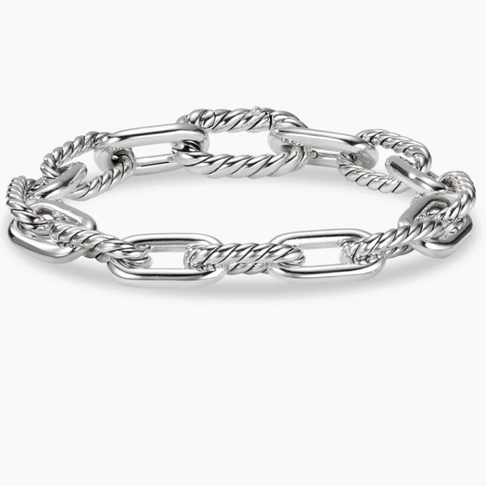 David Yurman Madison Chain Silver Bracelet 5.5mm Size Medium - Picture 3 of 12